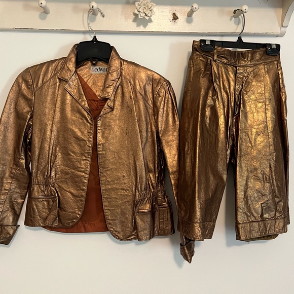Vintage 1990s Bronze jacket and shorts set - 2 piece - Picture 1 of 11
